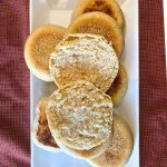 plate full of high altitude english muffins